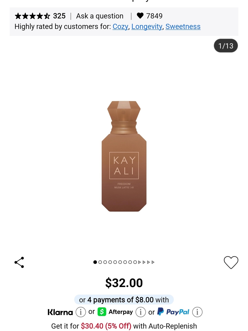 KAYALI Freedom Musk Latte 10ml Spray - Warm Brown Bottle